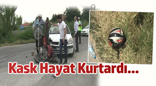 Taktığı Kask Hayatını Kurtardı