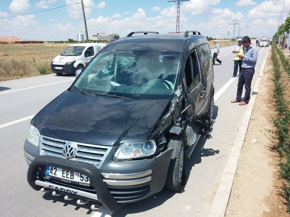 Karaman Organize girişinde trafik kazası 1 yaralı