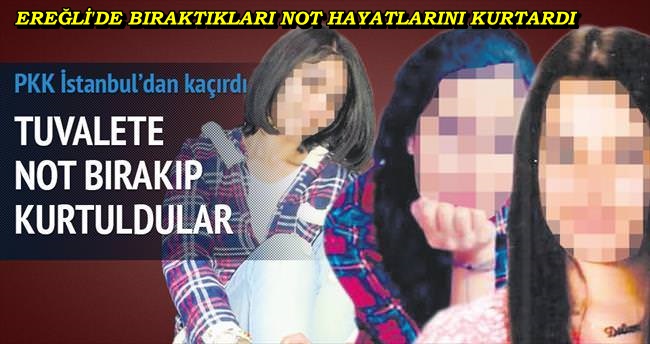 EREĞLİ’DE BİR PETROL İSTASYONUNA  BIRAKILAN NOT KIZLARI PKK’NIN ELİNDEN KURTARDI