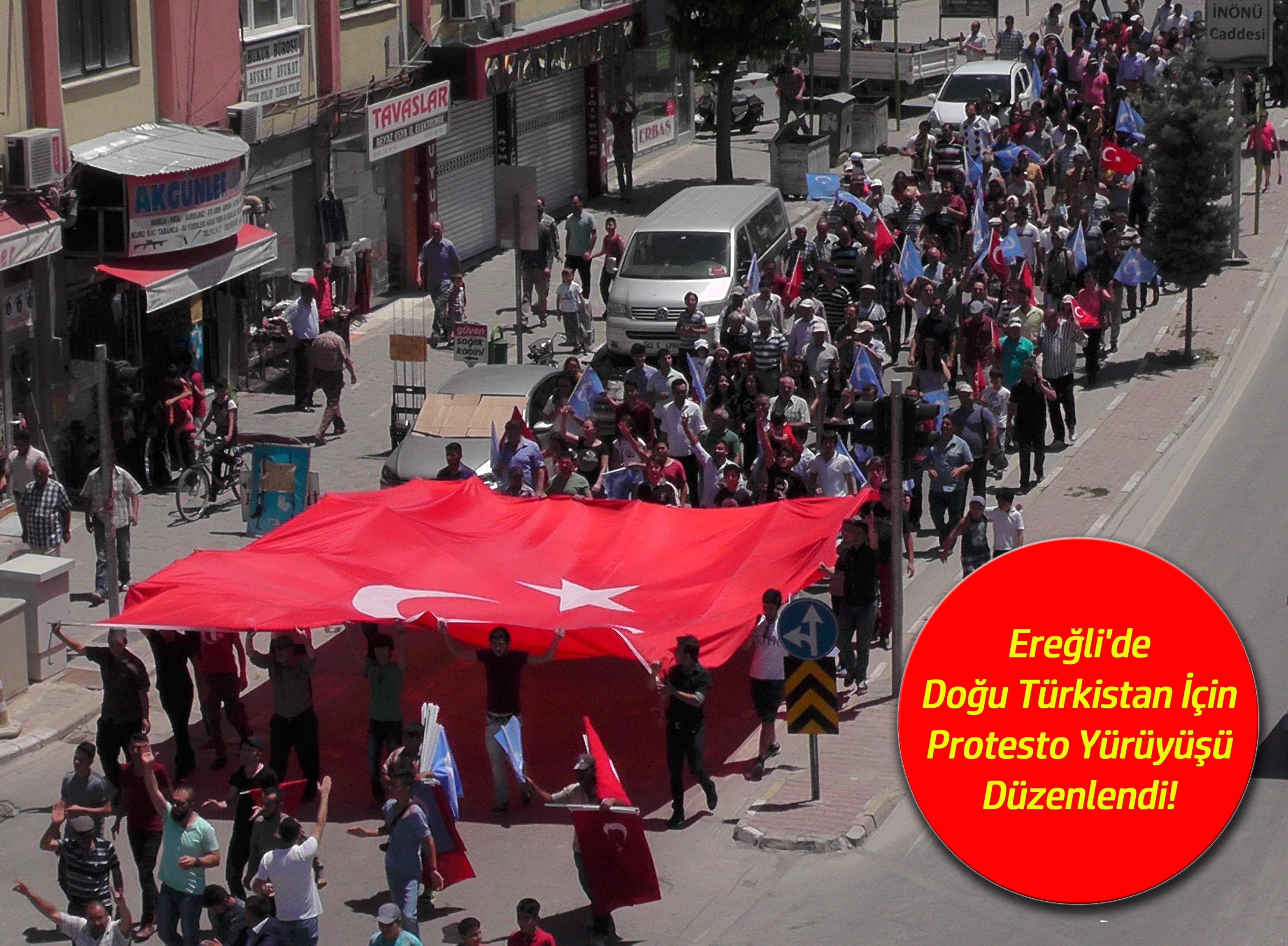 Ereğli'de Doğu Türkistan İçin Protesto Yürüyüşü Düzenlendi