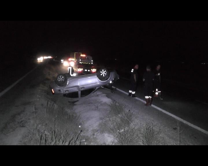 Ereğli'de otomobil takla attı: 1yaralı