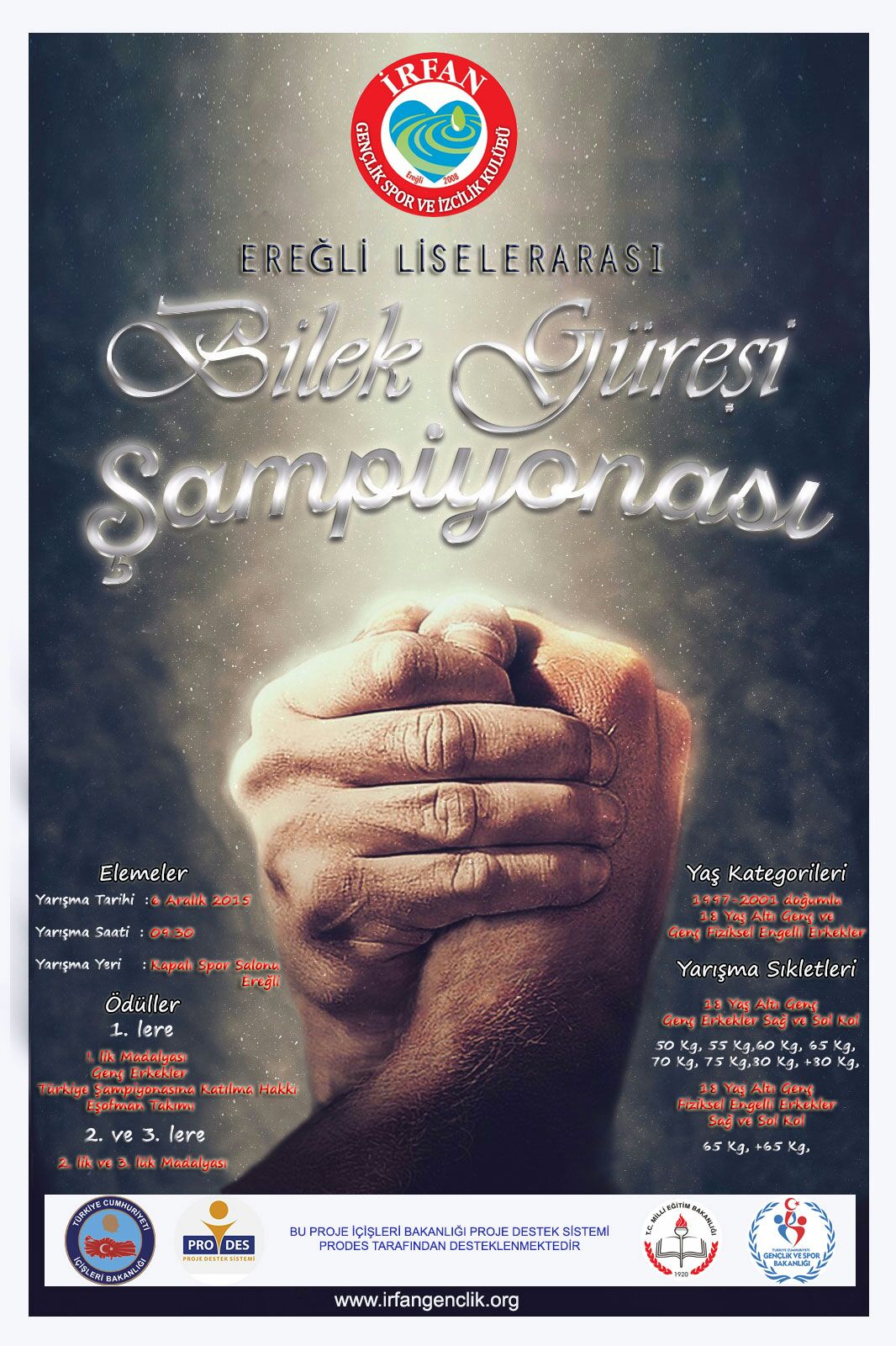 Liselerarası Bilek Güreşi Yarışması düzenliyor