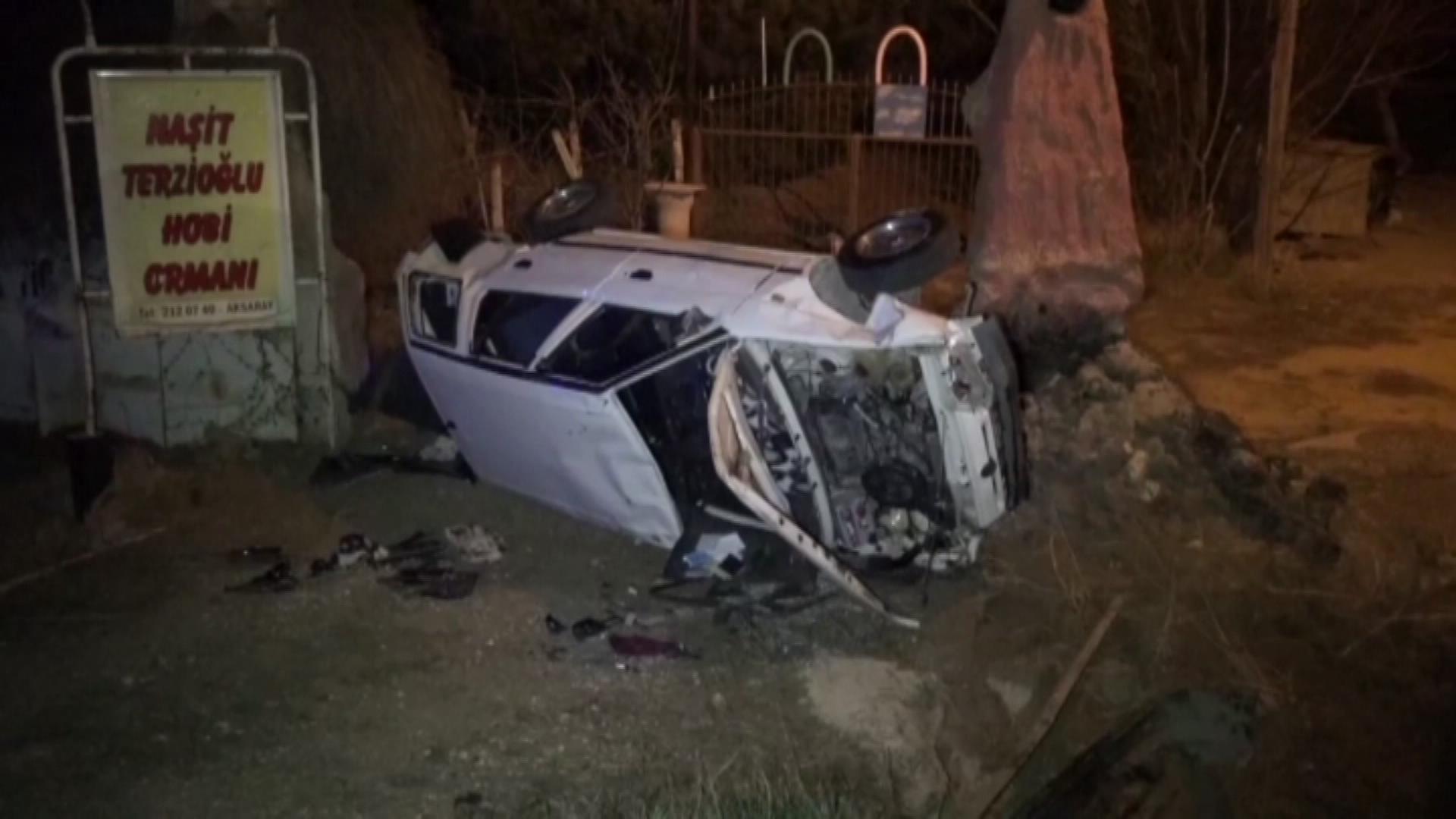 Aksaray-Otomobil Takla Attı: 7 Yaralı