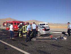 Ayrancı yolunda feci trafik kazası 2 ölü 6 yaralı