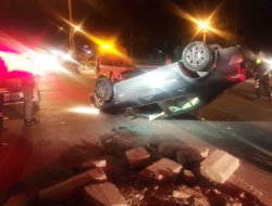 KAMYON İLE ÇARPIŞAN OTOMOBİL TAKLA ATTI; 1 YARALI