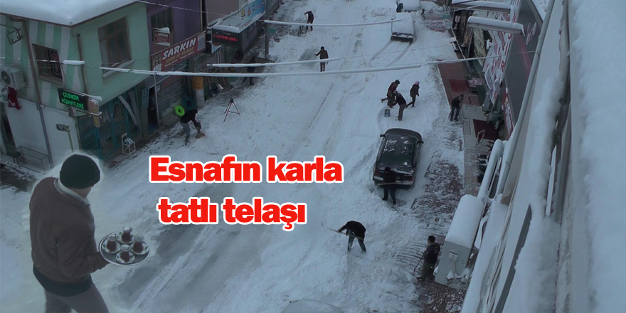 EREĞLİ'DE ESNAFIN KARLA MÜCADELESİ..
