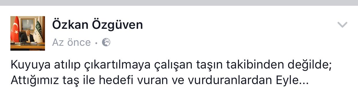 Başkan Özgüven'den Dikkat Çeken Paylaşım