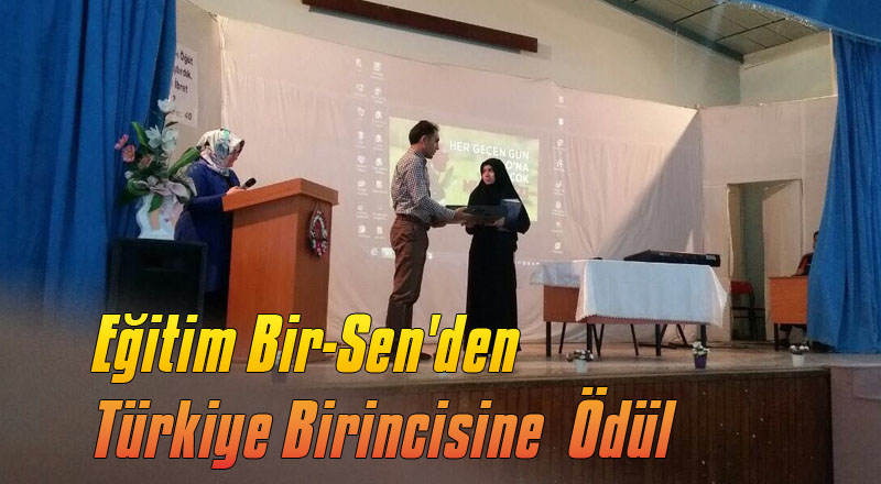 Ereğli Eğitim Bir-Sen'den Türkiye Birincisine  Ödül