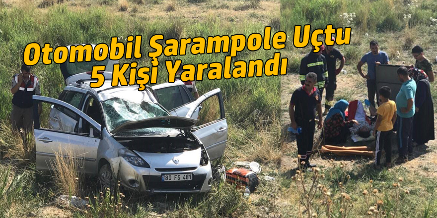 Şarampole Uçan Otomobilde 5 Kişi Yaralandı