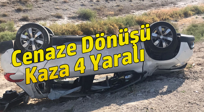 Kontrolden çıkan otomobil şarampole takla attı ; 4 kişi yaralandı.