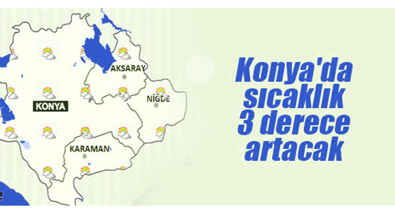 Konya'da sıcaklık 3 derece artacak