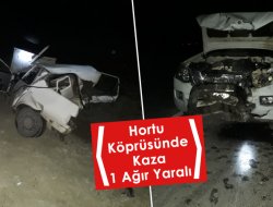 HORTU KÖPRÜSÜNDE TRAFİK KAZASI: 1 AĞIR YARALI