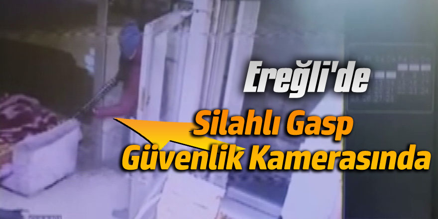 Kar Maskeli ve Silahlı Gasp Güvenlik Kamerasında