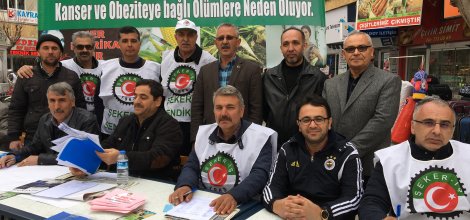 ŞEKER-İŞ SENDİKASI İMZA KAMPANYASI DÜZENLEDİ