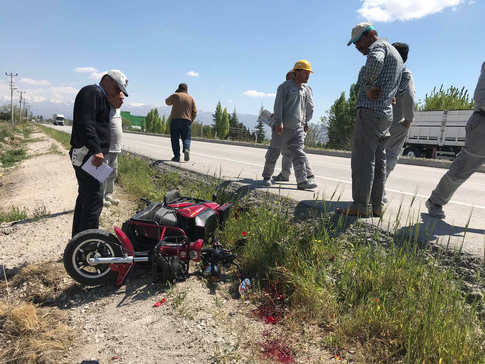 Şarjlı bisiklet devrildi: 1 yaralı