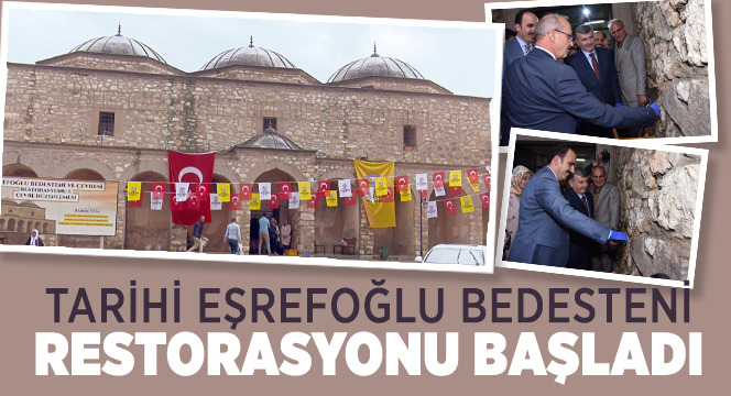 Tarihi Eşrefoğlu Bedesteni Restorasyonu Başladı