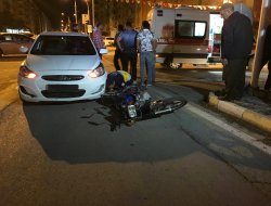 Otomobil ile motosiklet çarpıştı: 1 yaralı