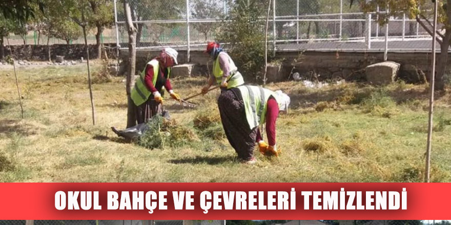 OKUL BAHÇE VE ÇEVRELERİ TEMİZLENDİ
