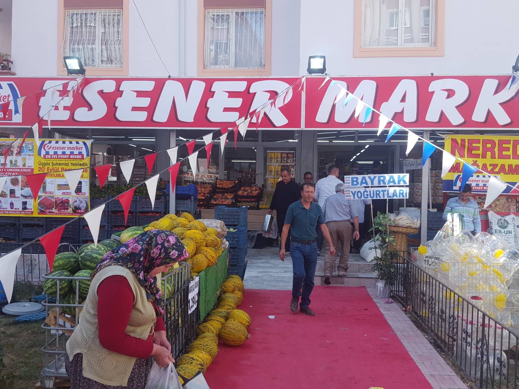 ESENER MARKET ÜÇGÖZ ŞUBESİ YENİLENEN YÜZÜYLE HİZMETİNİZDE