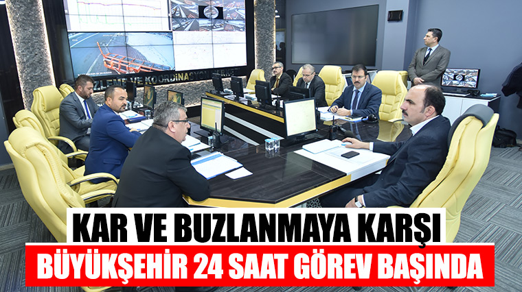 Kar ve Buzlanmaya Karşı Büyükşehir 24 Saat Görev Başında