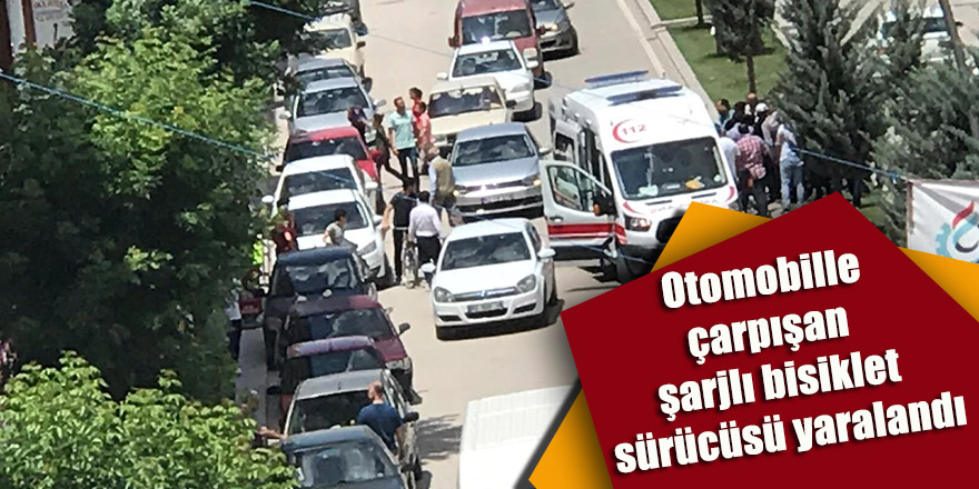 Otomobille çarpışan şarjlı bisikletin sürücüsü yaralandı