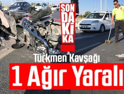 Otomobille şarjlı bisiklet çarpıştı 1 ağır yaralı