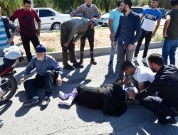 Yaşlı çift kazada yaralandı