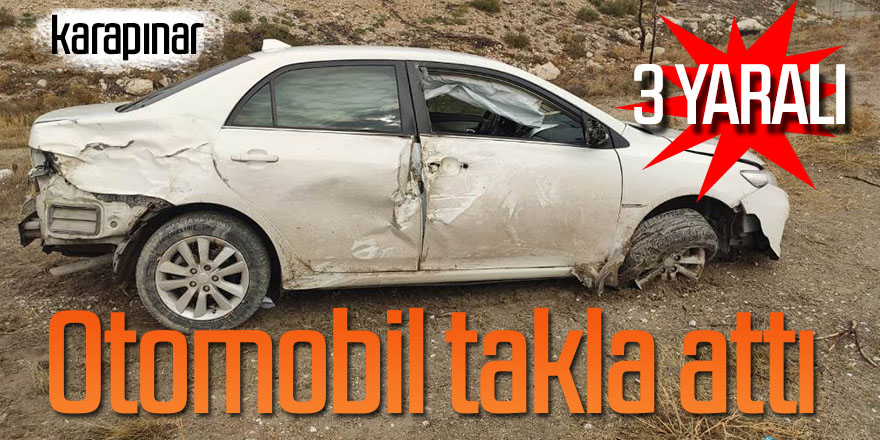 Kontrolden çıkan otomobil takla attı: 3 yaralı