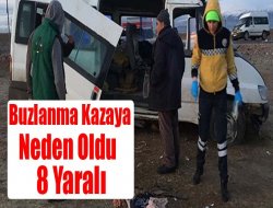 Buzlanma nedeniyle kontrolden çıkan Minibüs devrildi: 8 yaralı.