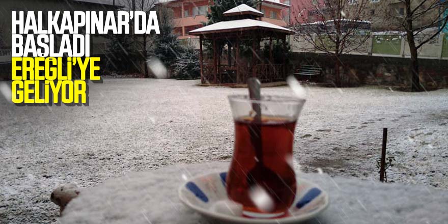 Halkapınar'da Kar Yağışı Etkili Oluyor