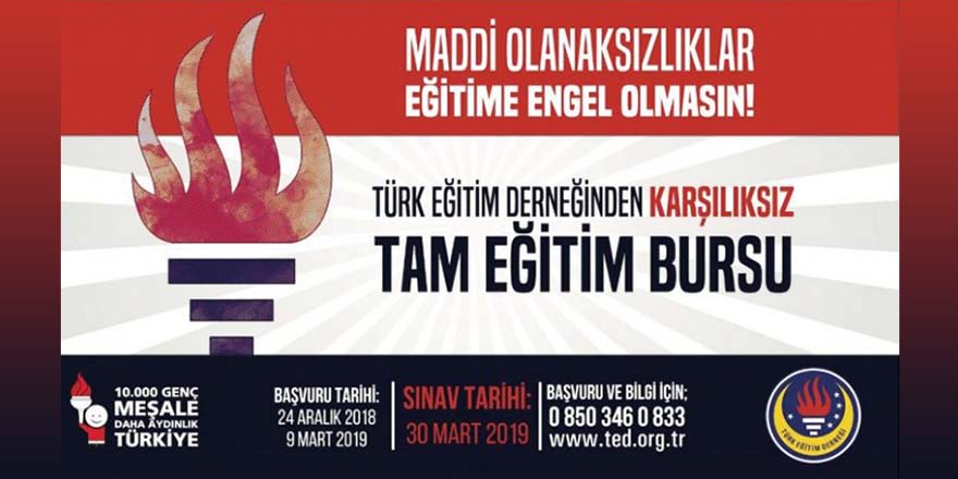 Türk Eğitim Derneği'nden Karşılıksız Tam Eğitim Bursu