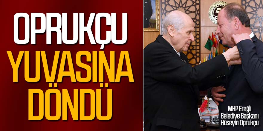 MHP'ye geçen Oprukçu'ya rozetini Bahçeli taktı