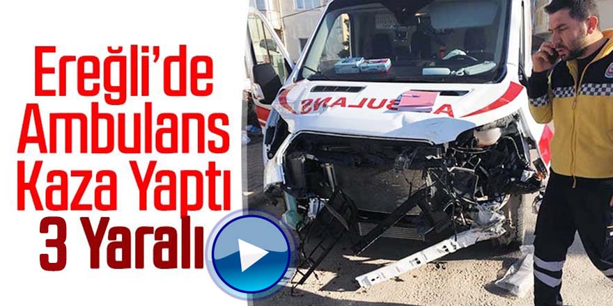Ambulans kaza yaptı: 2 yaralı
