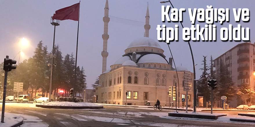 Ereğli'de kar yağışı ve tipi etkili oldu
