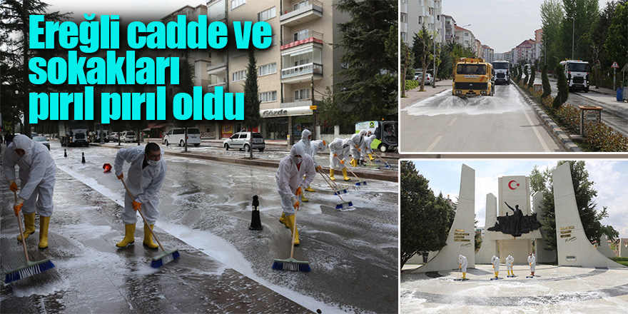 Ereğli cadde ve sokakları pırıl pırıl oldu