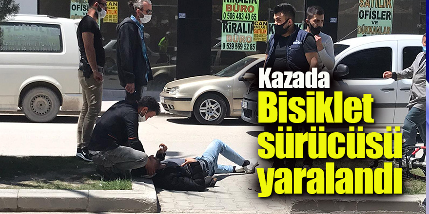 Otomobilin çarptığı elektrikli bisiklet sürücüsü yaralandı