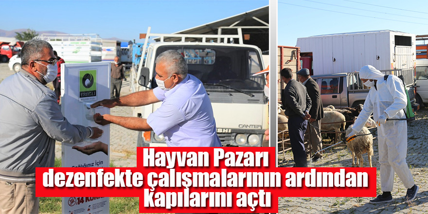 Hayvan Pazarı dezenfekte çalışmalarının ardından kapılarını açtı
