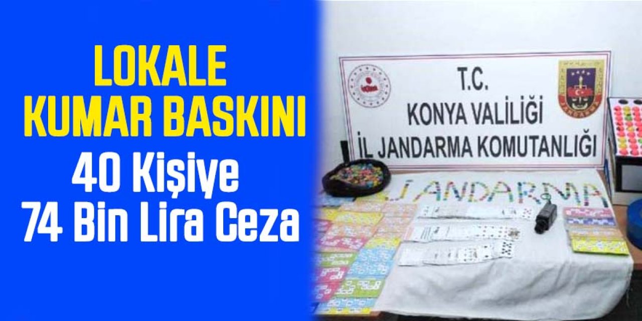 Jandarma'dan Lokale kumar baskını: 40 kişiye 74 bin lira ceza