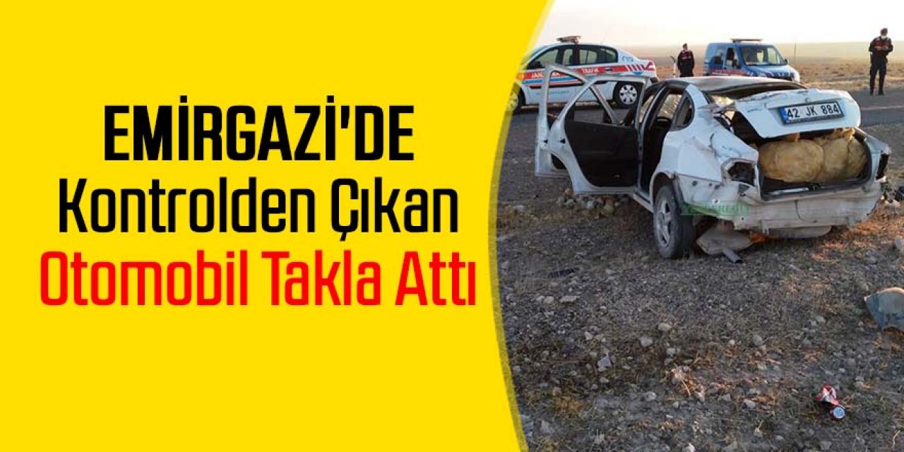 Takla atan otomobilin sürücüsü yaralandı
