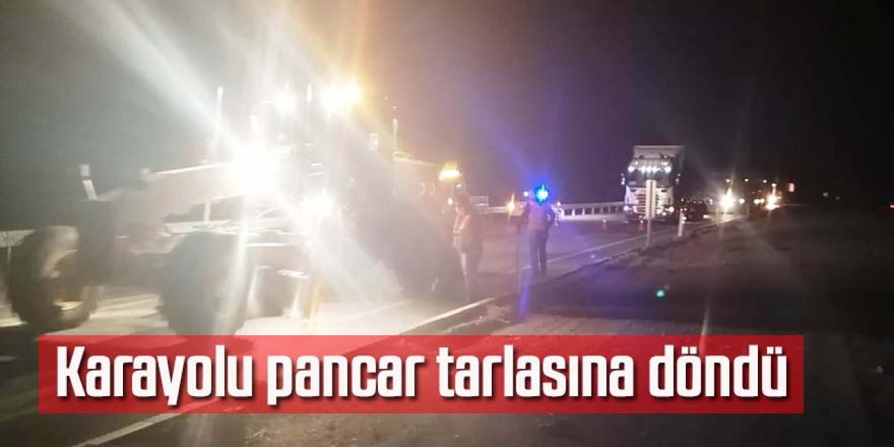 Karayolu pancar tarlasına döndü