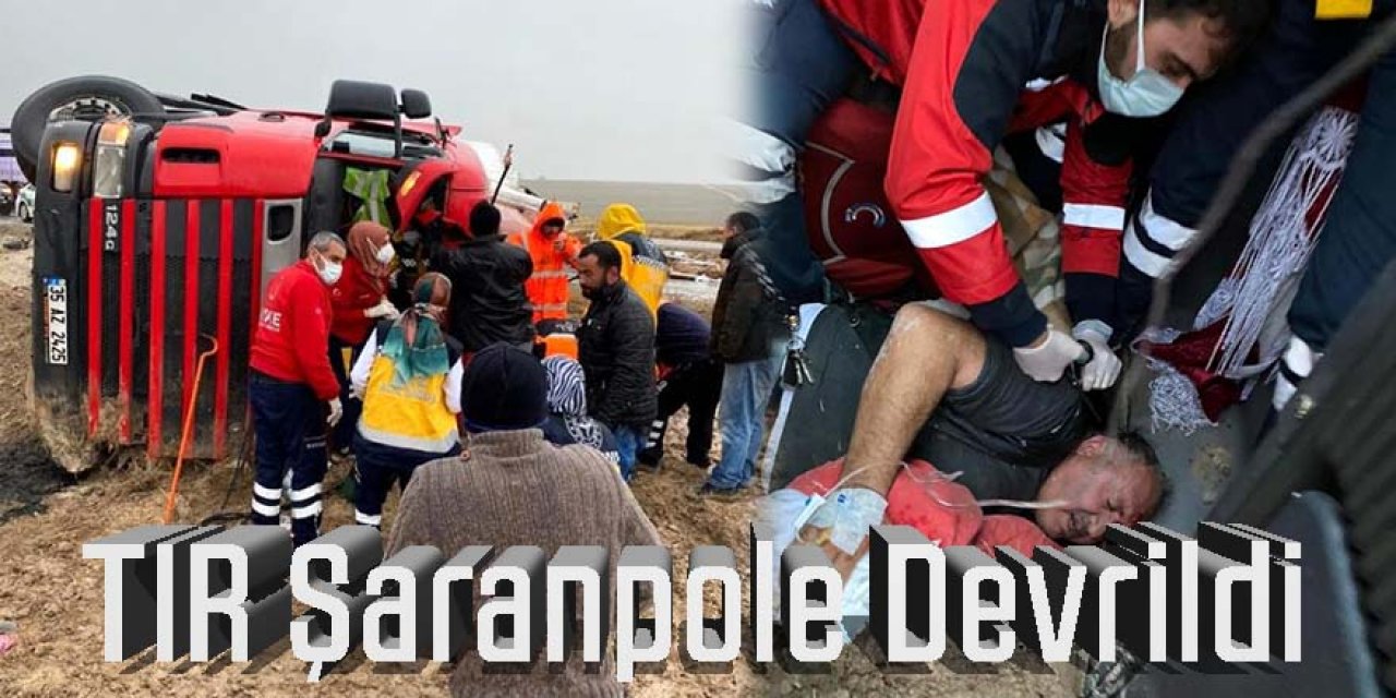 Zeytin yüklü tır şarampole devrildi: 1 yaralı