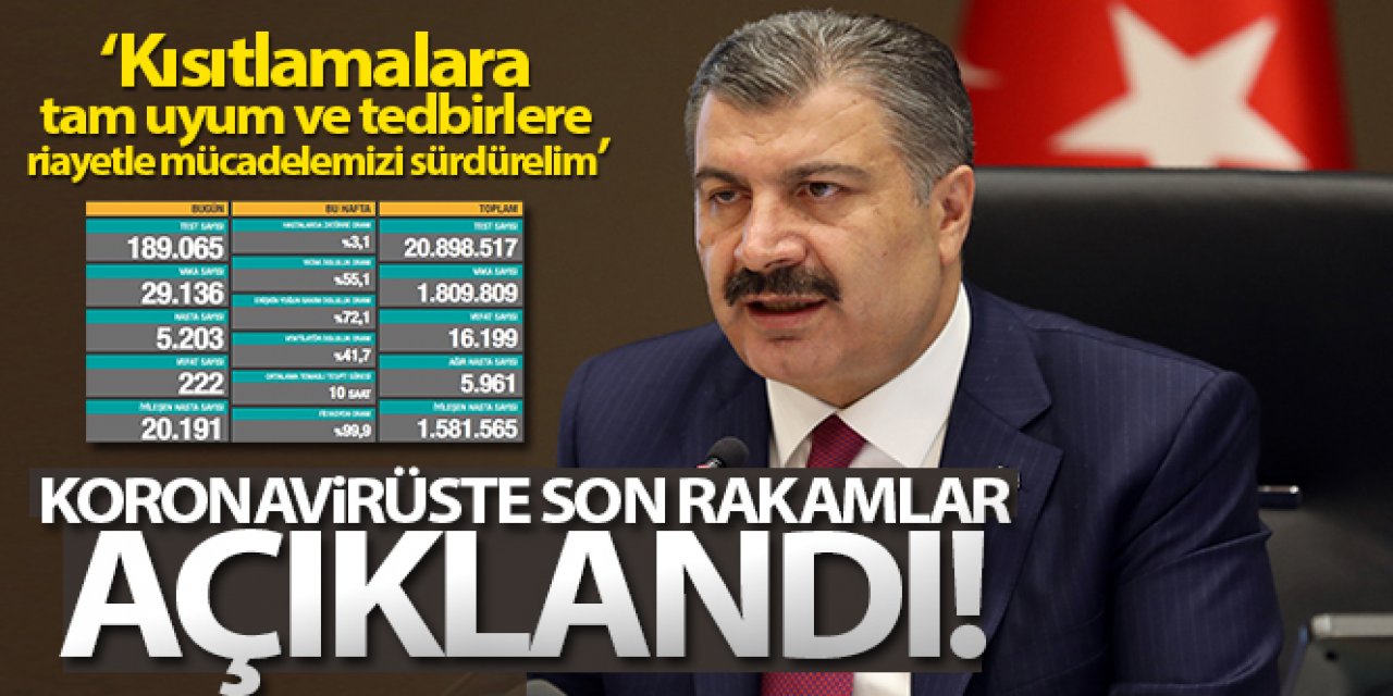 Türkiye'de 12 Aralık günü koronavirüs nedeniyle 222 kişi vefat etti, 29 bin 136 yeni vaka tespit edildi