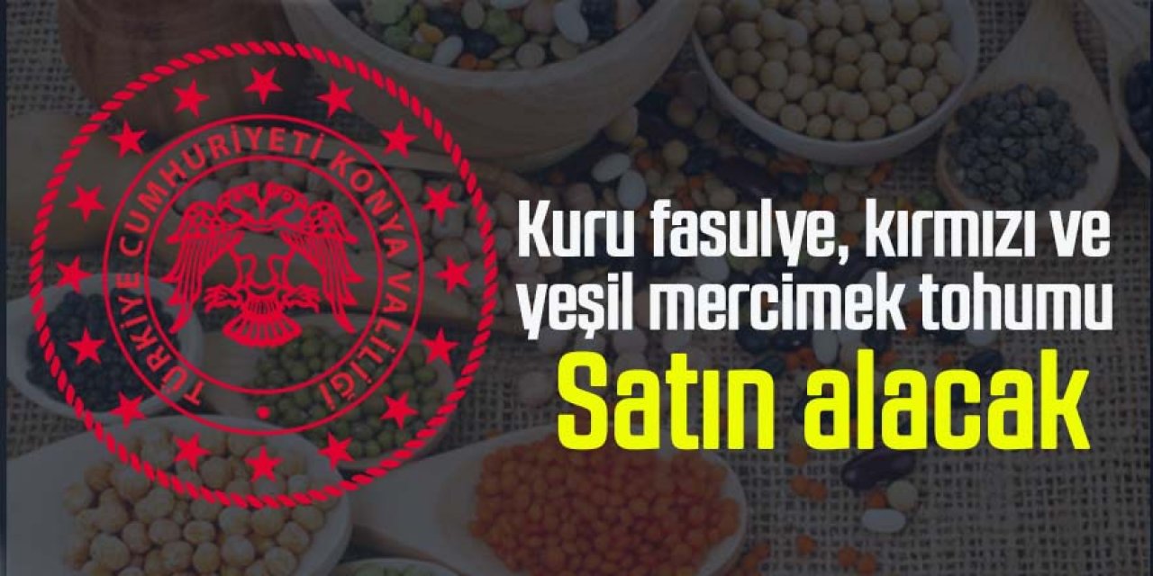 Kuru fasulye, kırmızı ve yeşil mercimek tohumu satın alınacak