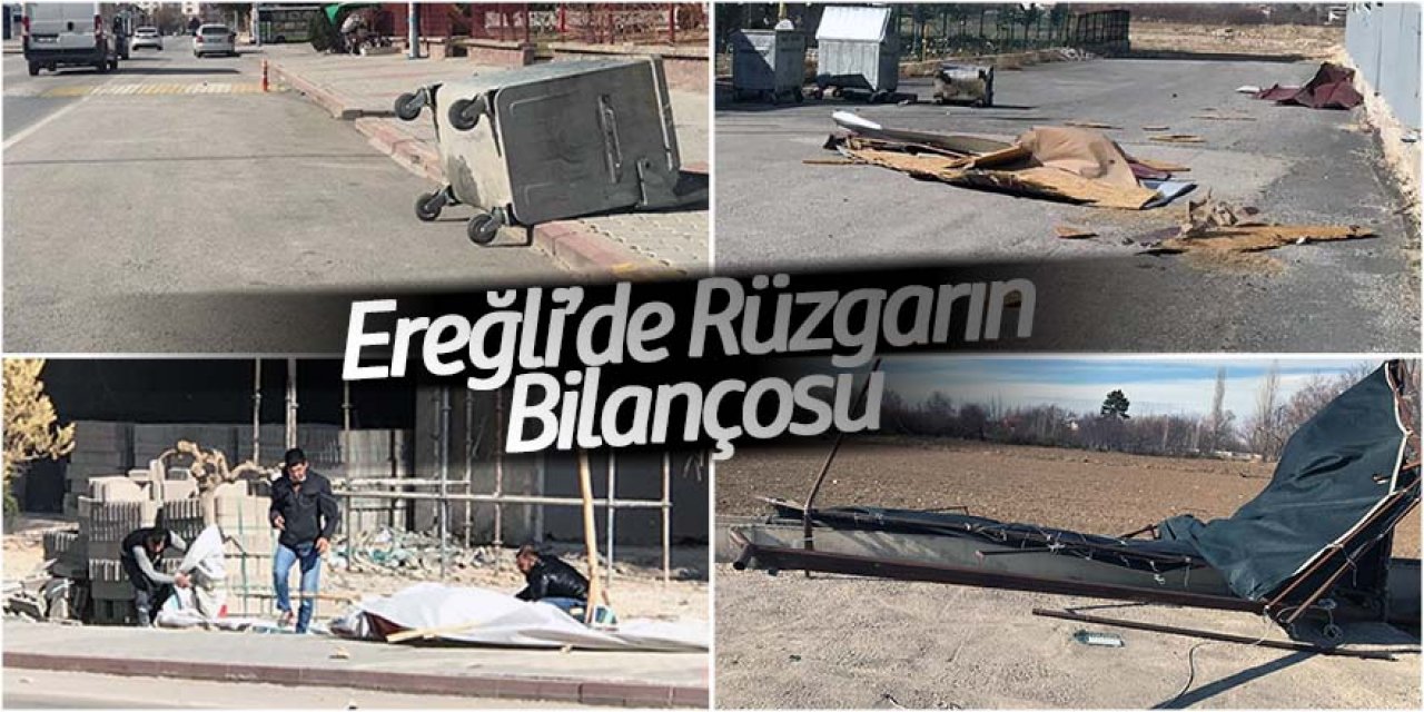 Ereğli'de fırtına; çatı uçurdu aydınlatma direği devirdi