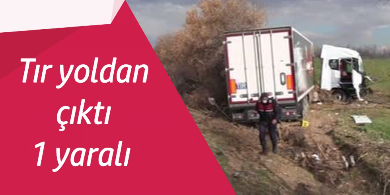 Kontrolden çıkan tır şarampole düştü: 1 yaralı