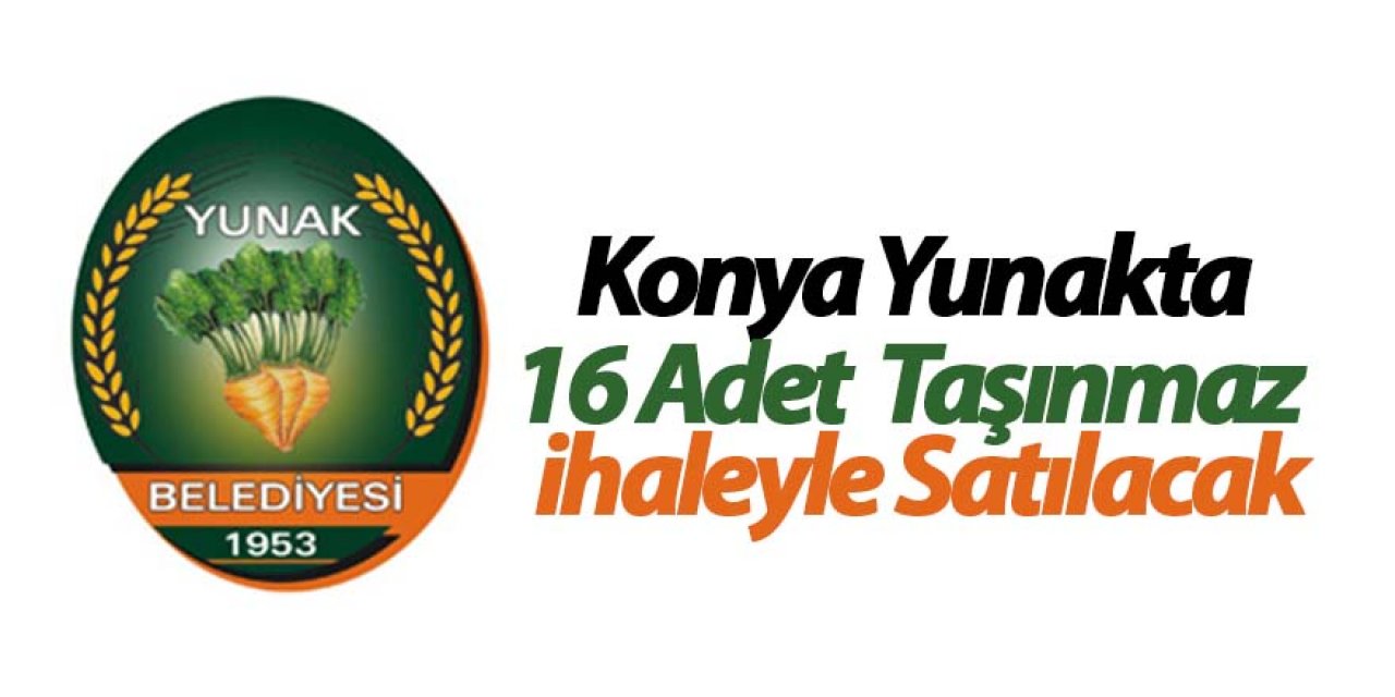 Konya Yunakta 16 Adet Taşınmaz  ihaleyle Satılacak