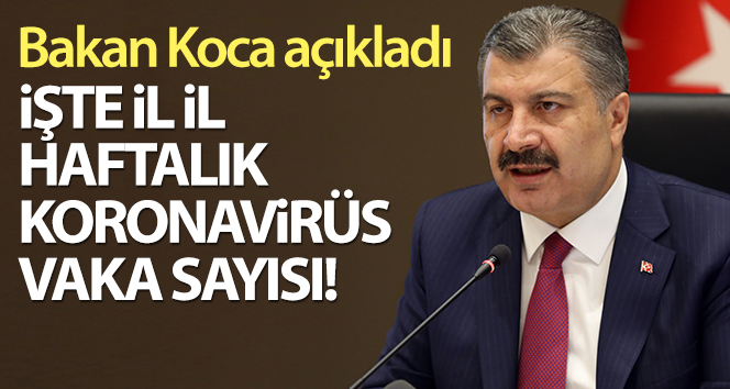 İllere göre haftalık vaka sayısı açıklandı