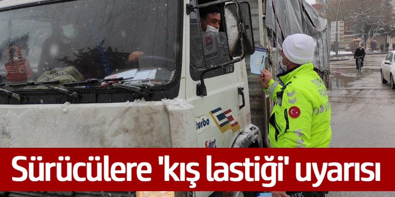 Ereğli polisi broşürle ''kış lastiği'' uyarısı yaptı.