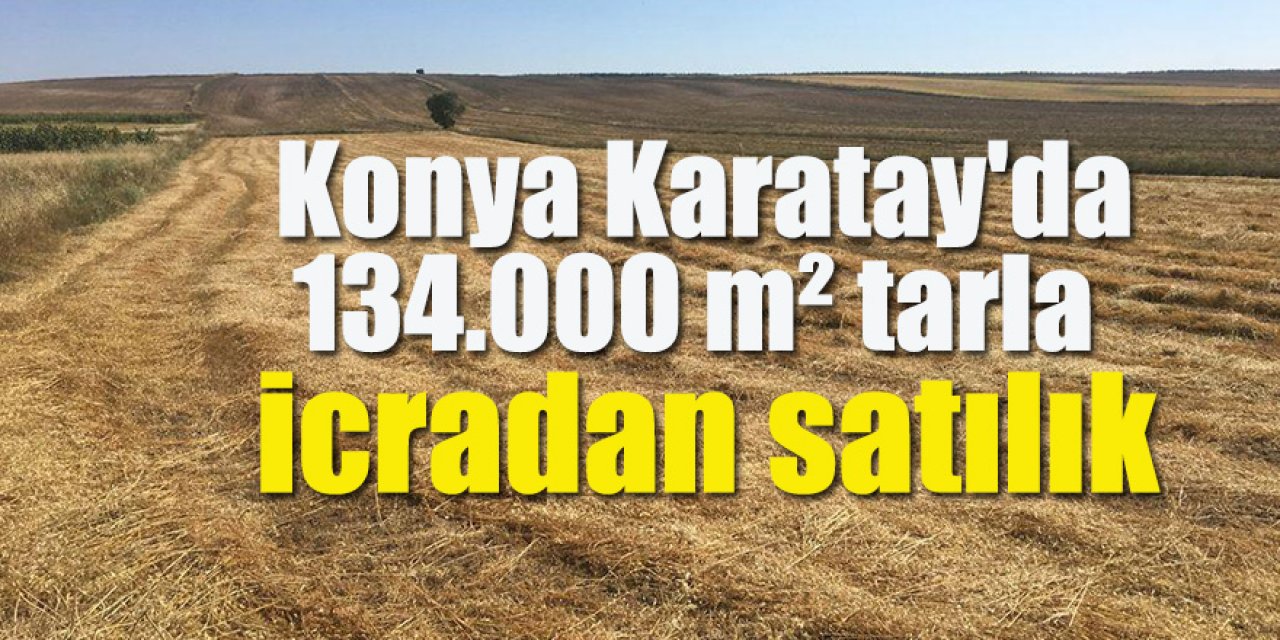 Konya Karatay'da  icradan 134.000 m² tarla satılık