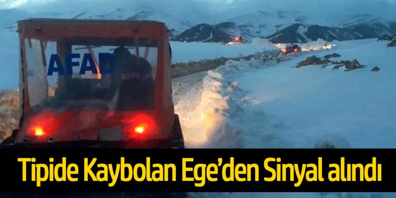 Tipide Kaybolan Ege’den Sinyal alınması üzerine, Ekipler kurtarma operasyonu için helikopter istedi.